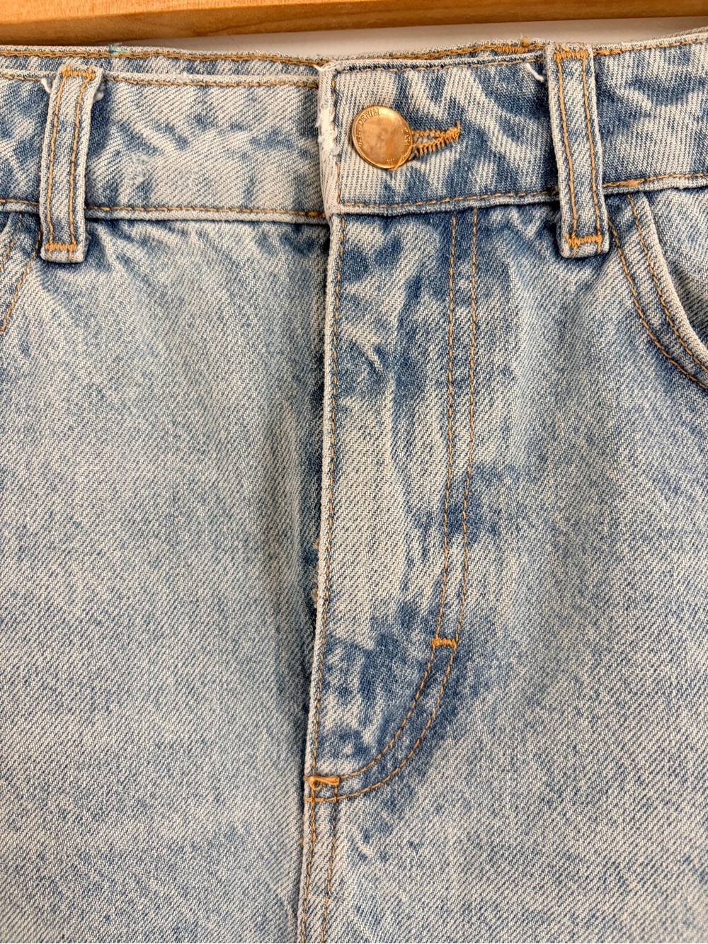 Light Blue Distressed Zara High Waisted Denim Shorts - Picture 2 of 8